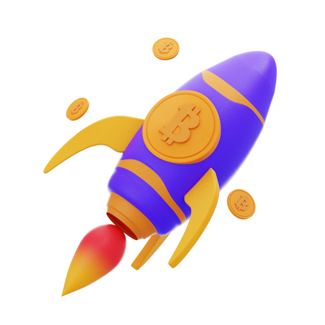 Rocket with Bitcoin